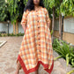 ANNA - Dress - Cotton Checks - ORANGE