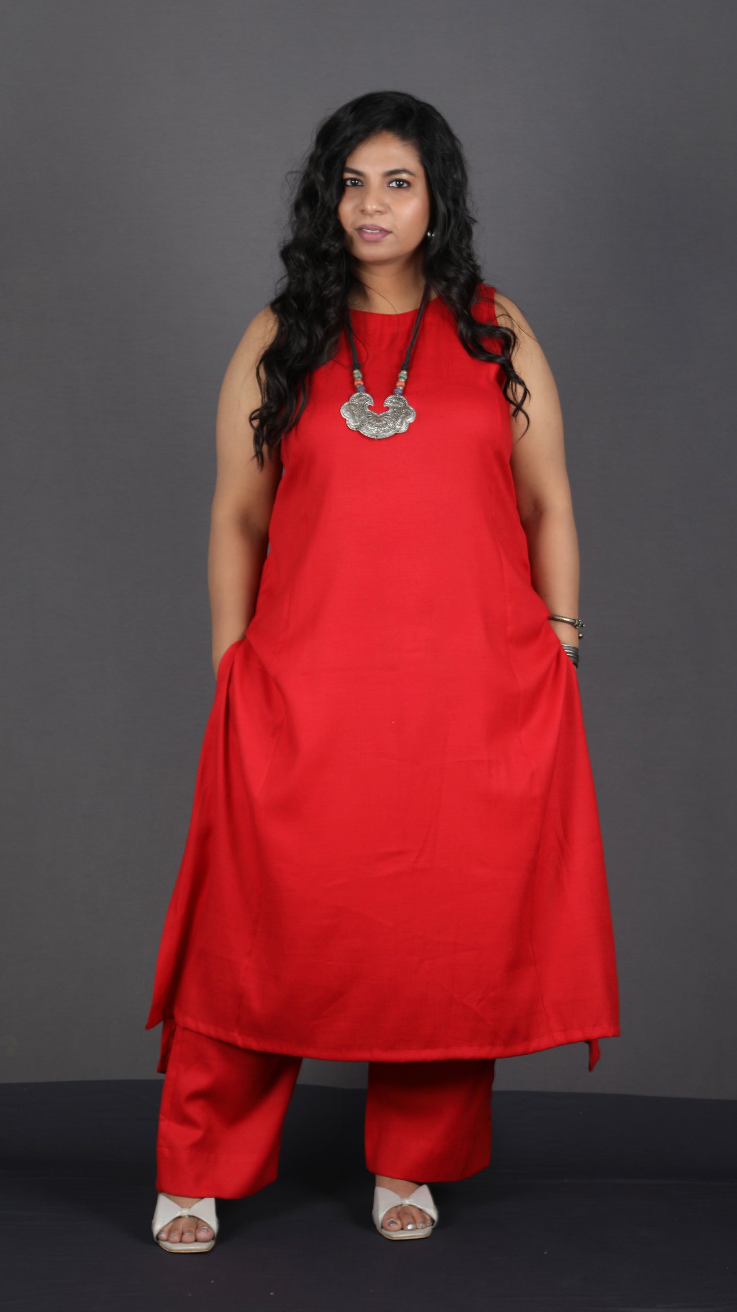 Eshana - 2 pc set - Soft cotton - Red