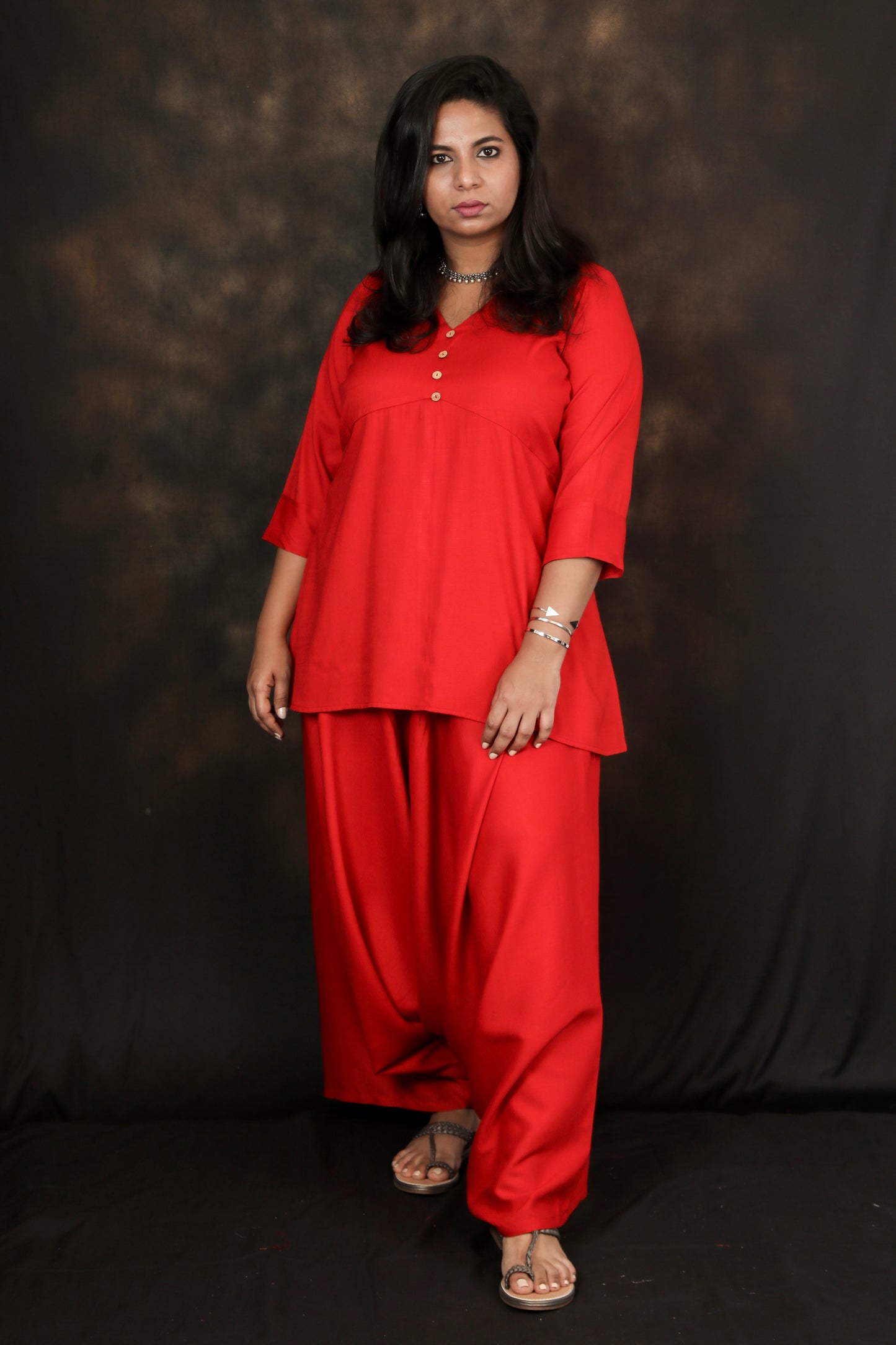 JUGNU - Co Ord Set - RED - SOFT COTTON