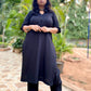 ADYA - ONLY KURTA 0R CO ORD SET - BLACK SOFT COTTON  ( WITH MUL MUL DUPATTA OPTIONAL )
