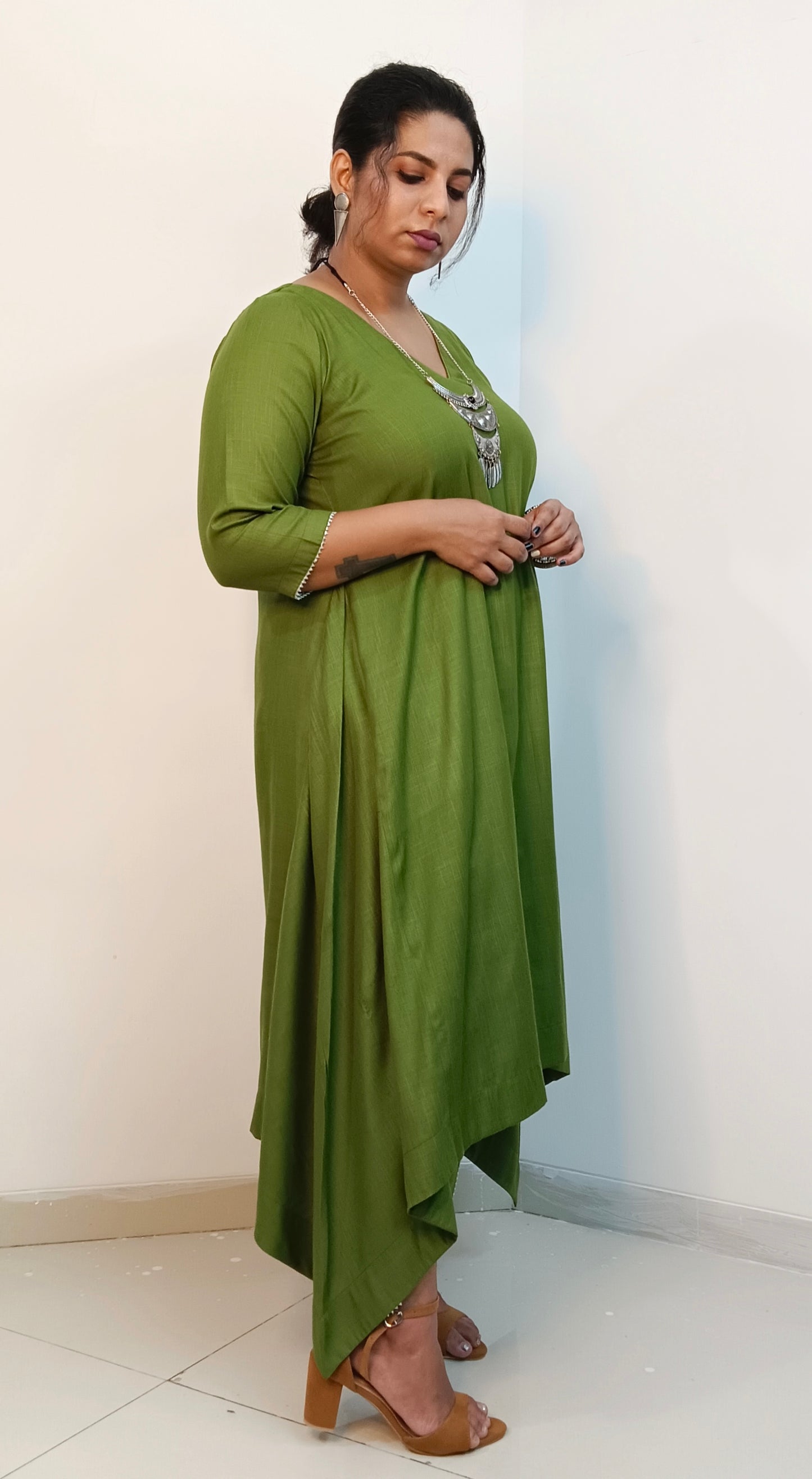 KULFI - MEHENDI GREEN ( soft cotton ) buy kurta or full set