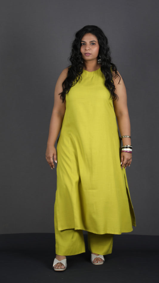 Eshana - 2 pc set - Soft cotton - Lime Green