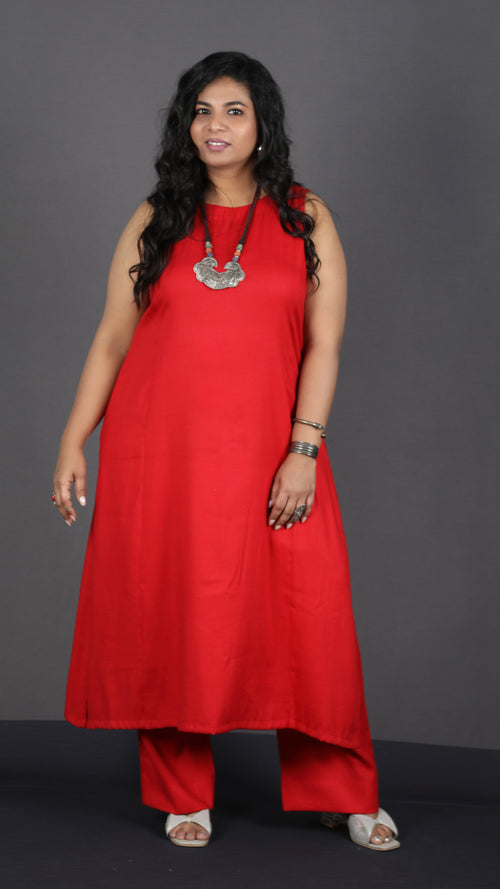 Eshana - 2 pc set - Soft cotton - Red