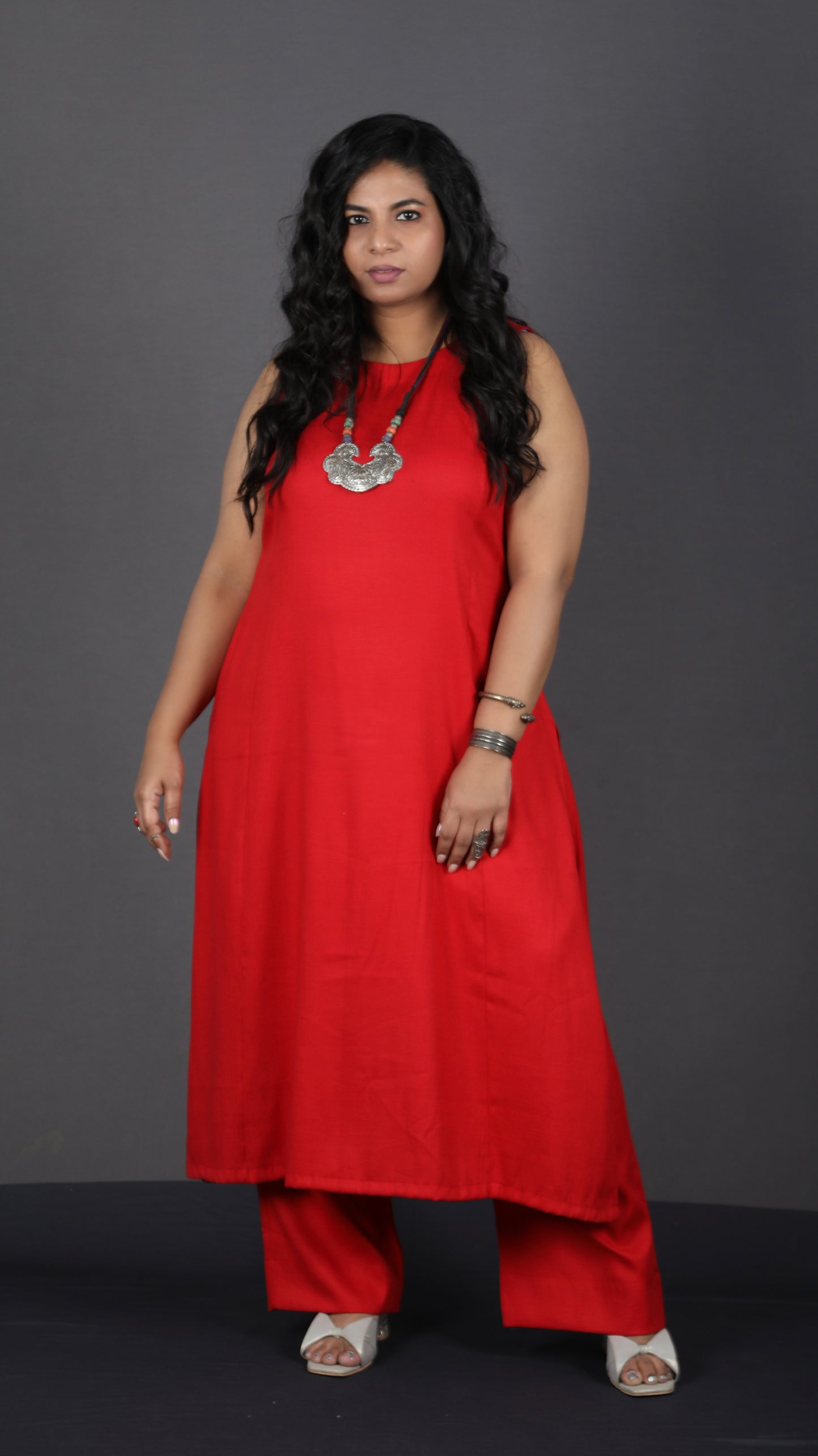 Eshana - 2 pc set - Soft cotton - Red