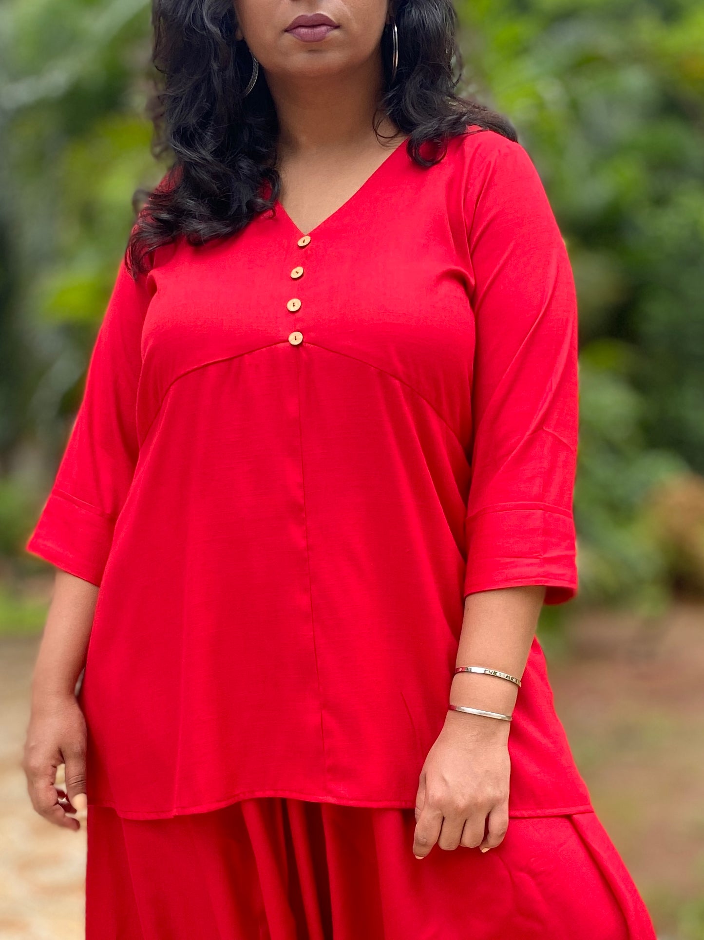 JUGNU - Co Ord Set - RED - SOFT COTTON