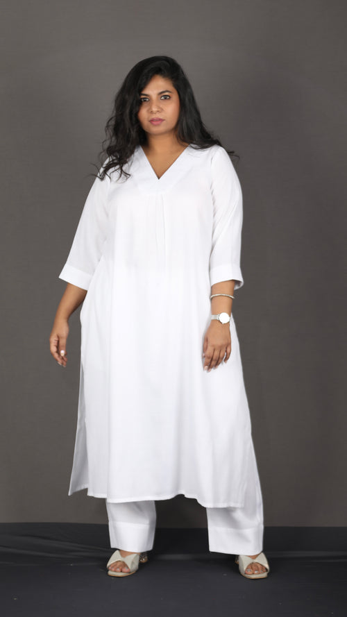 SUHANI - Full Set - soft cotton - Pure White + Mul dupatta optional