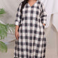 MAYA co-ords -  Linen checks ikkat boota - BLACK