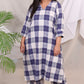 MAYA co-ords -  Linen checks ikkat boota - BLUE