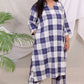 MAYA co-ords -  Linen checks ikkat boota - BLUE