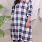 MAYA co-ords -  Linen checks ikkat boota - BLUE