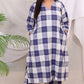 MAYA co-ords -  Linen checks ikkat boota - BLUE