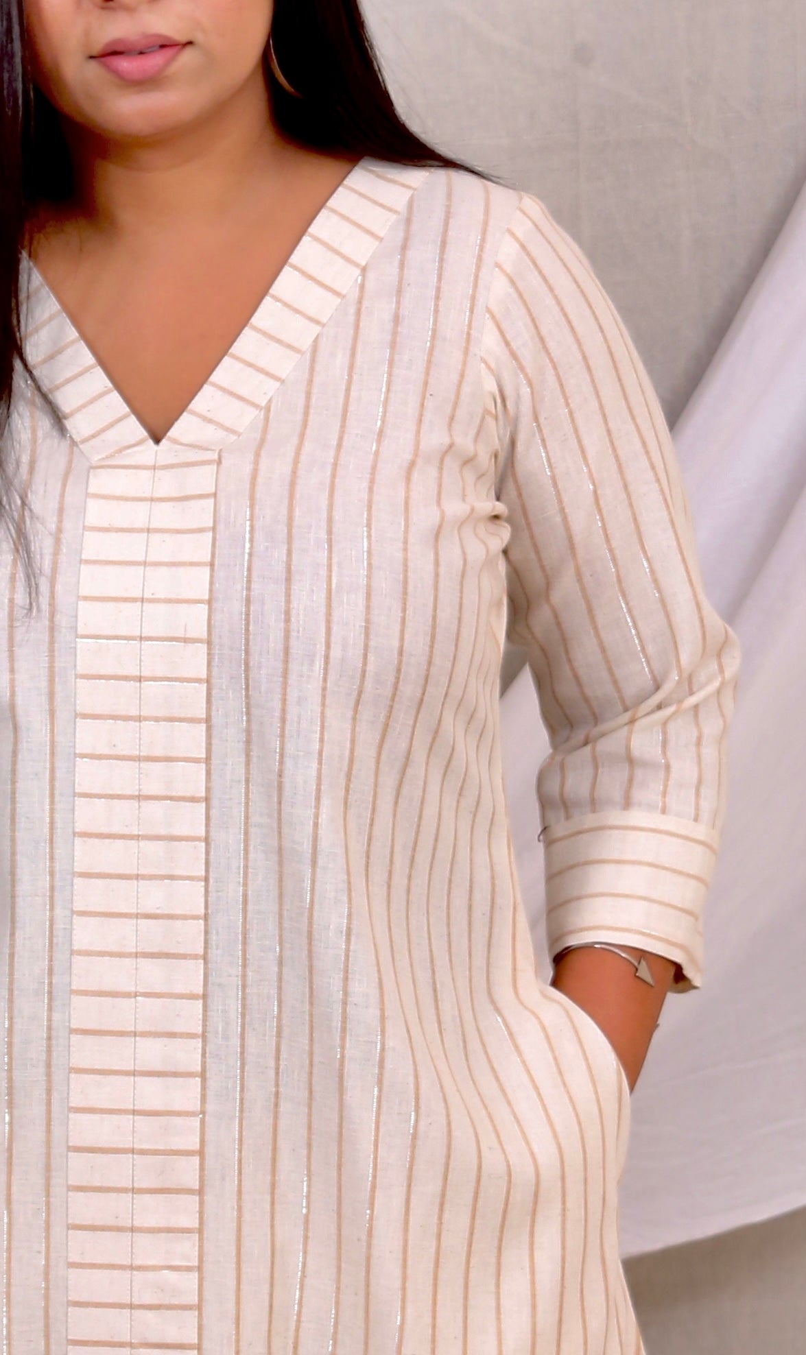 GEET - Co Ord Set - Handloom Cotton - Dobby weave - Cream