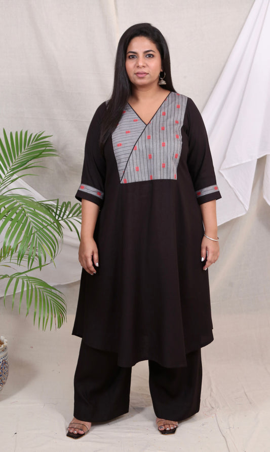 KHUSHI - 2pc set -  BLACK - Soft Cotton