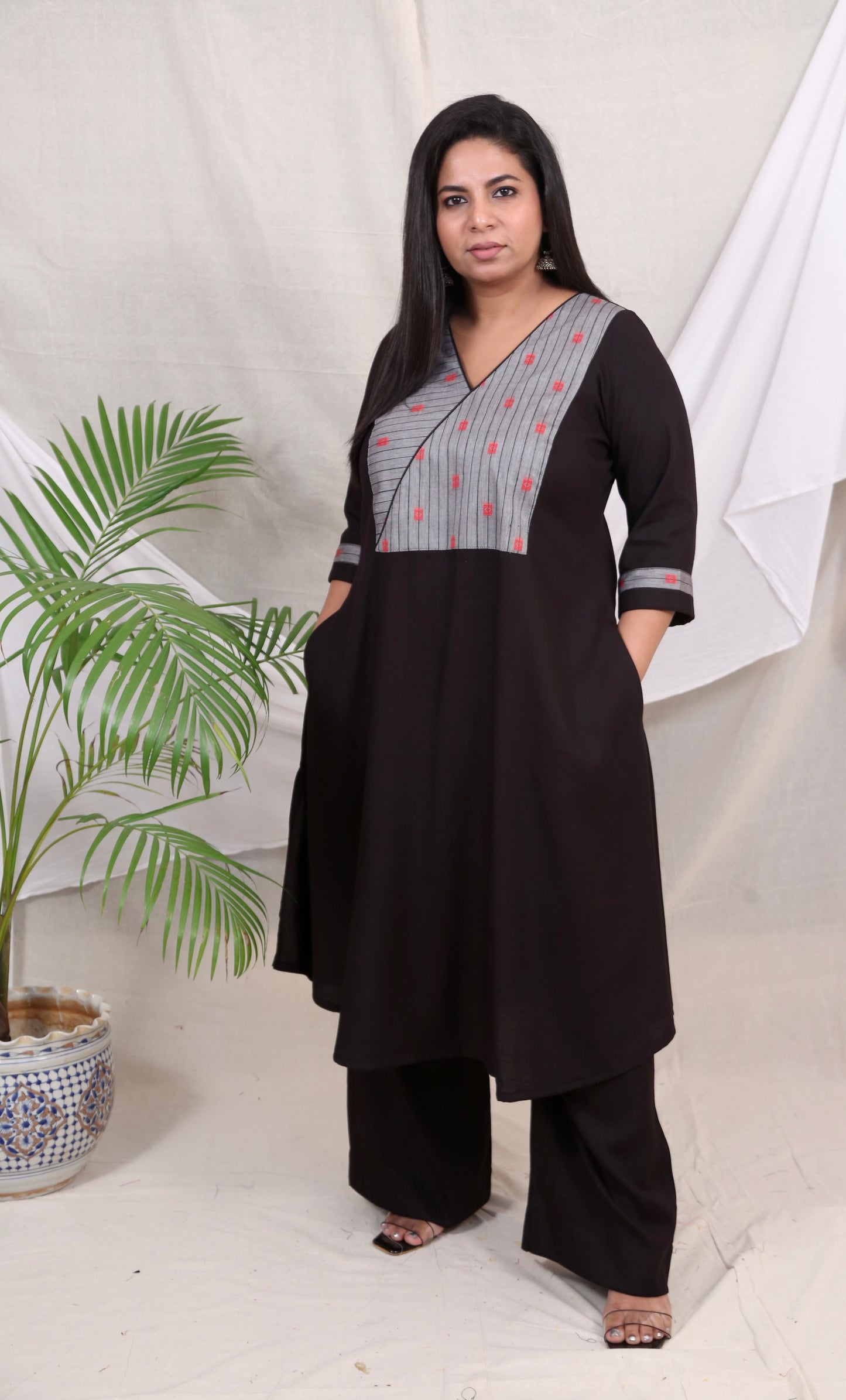 KHUSHI - kurta - BLACK - Soft Cotton