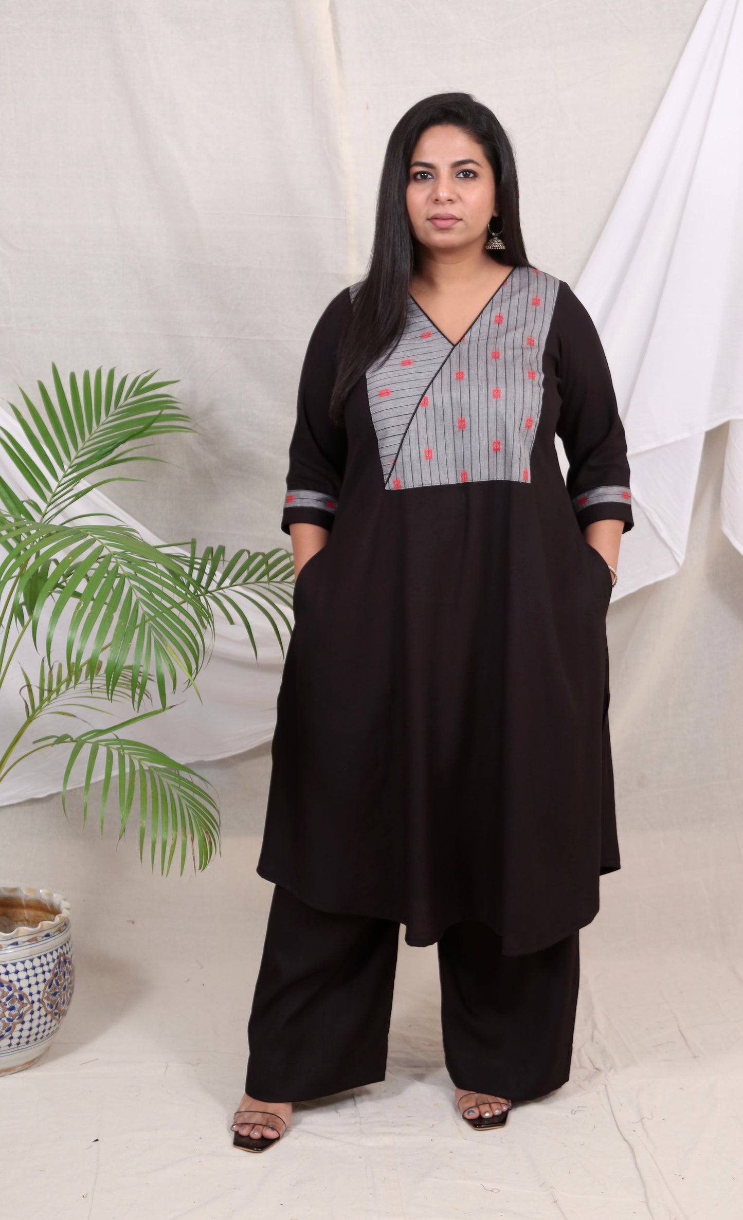 KHUSHI - kurta - BLACK - Soft Cotton