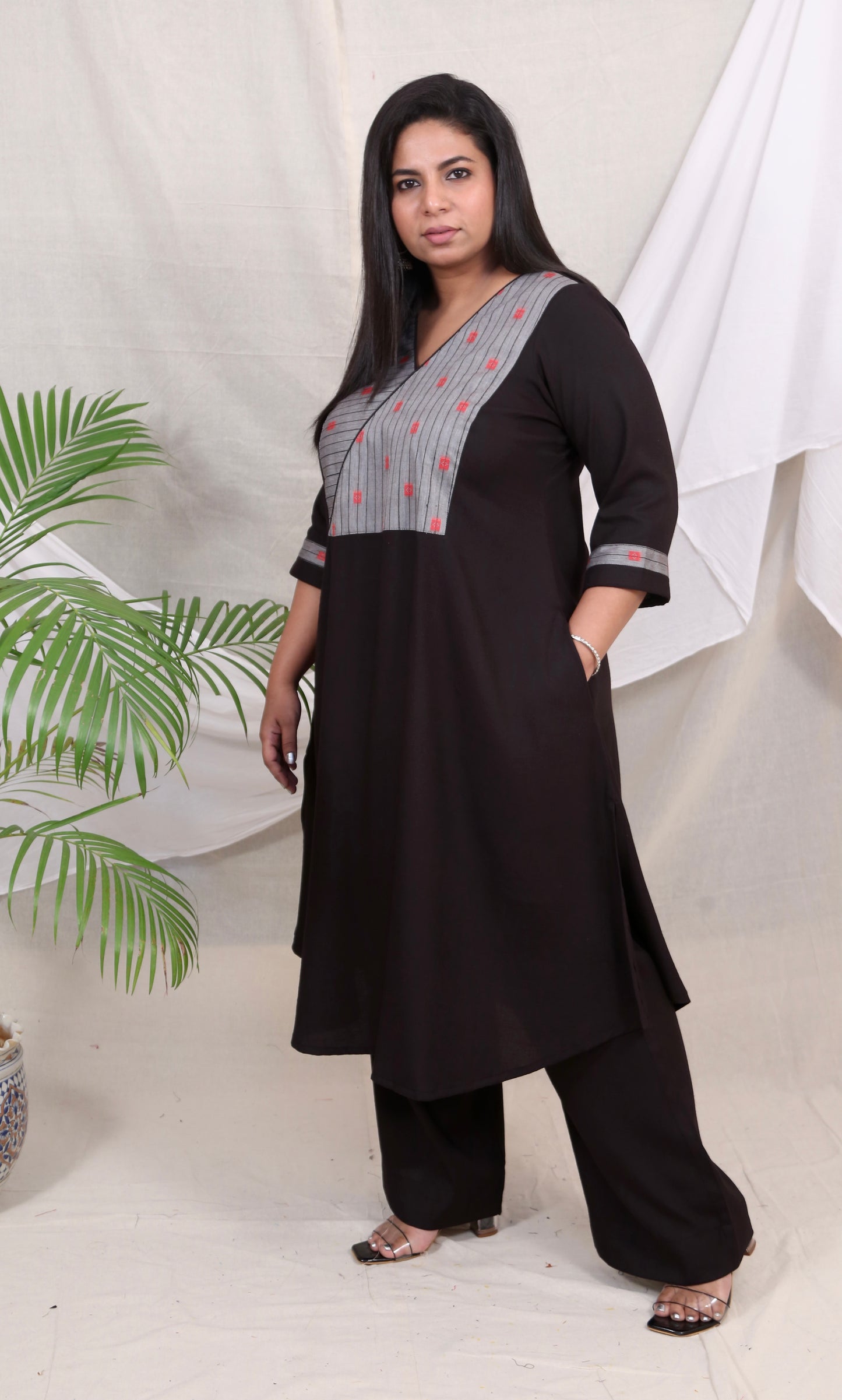 KHUSHI - kurta - BLACK - Soft Cotton