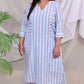 ALIA co-ords - Cotton Linen Stripes - BLUE