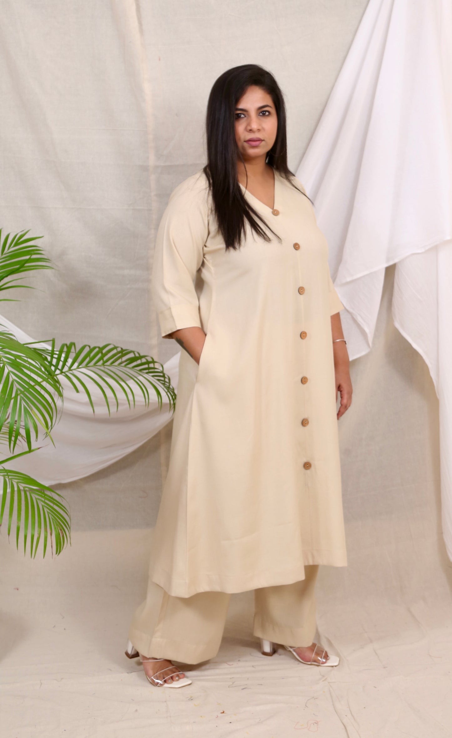 Meera - Co Ord set - Beige - Soft Cotton