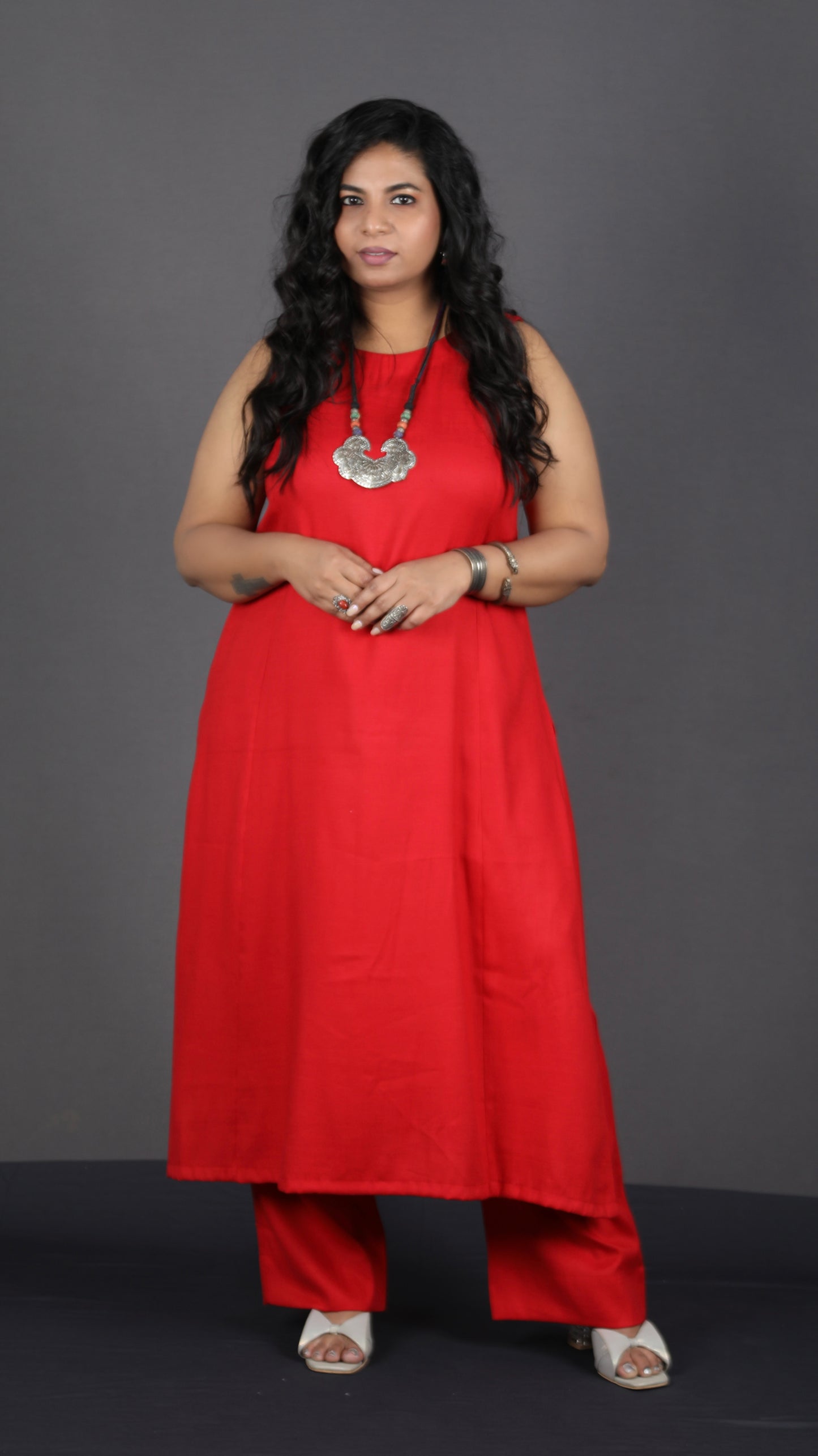 Eshana - 2 pc set - Soft cotton - Red