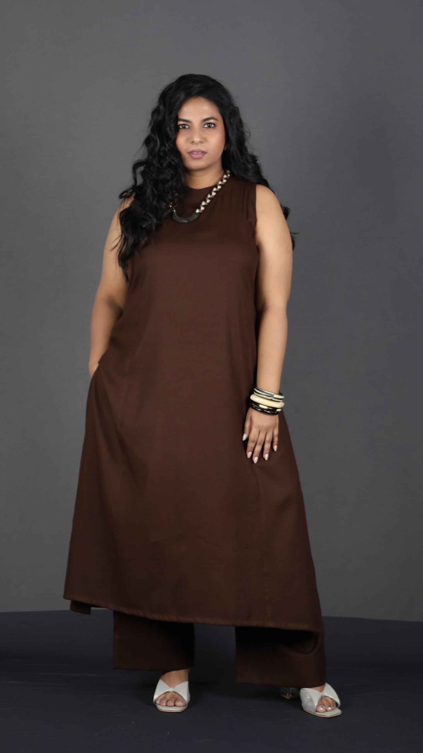 Eshana - 2 pc set - Soft cotton - Brown