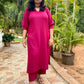 ADYA - ONLY KURTA OR CO ORD SET - MEJENTA SOFT COTTON  ( WITH MUL MUL DUPATTA - OPTIONAL)
