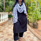 ADYA - CO ORD SET - BLACK SOFT COTTON  ( WITH MUL MUL DUPATTA OPTIONAL )