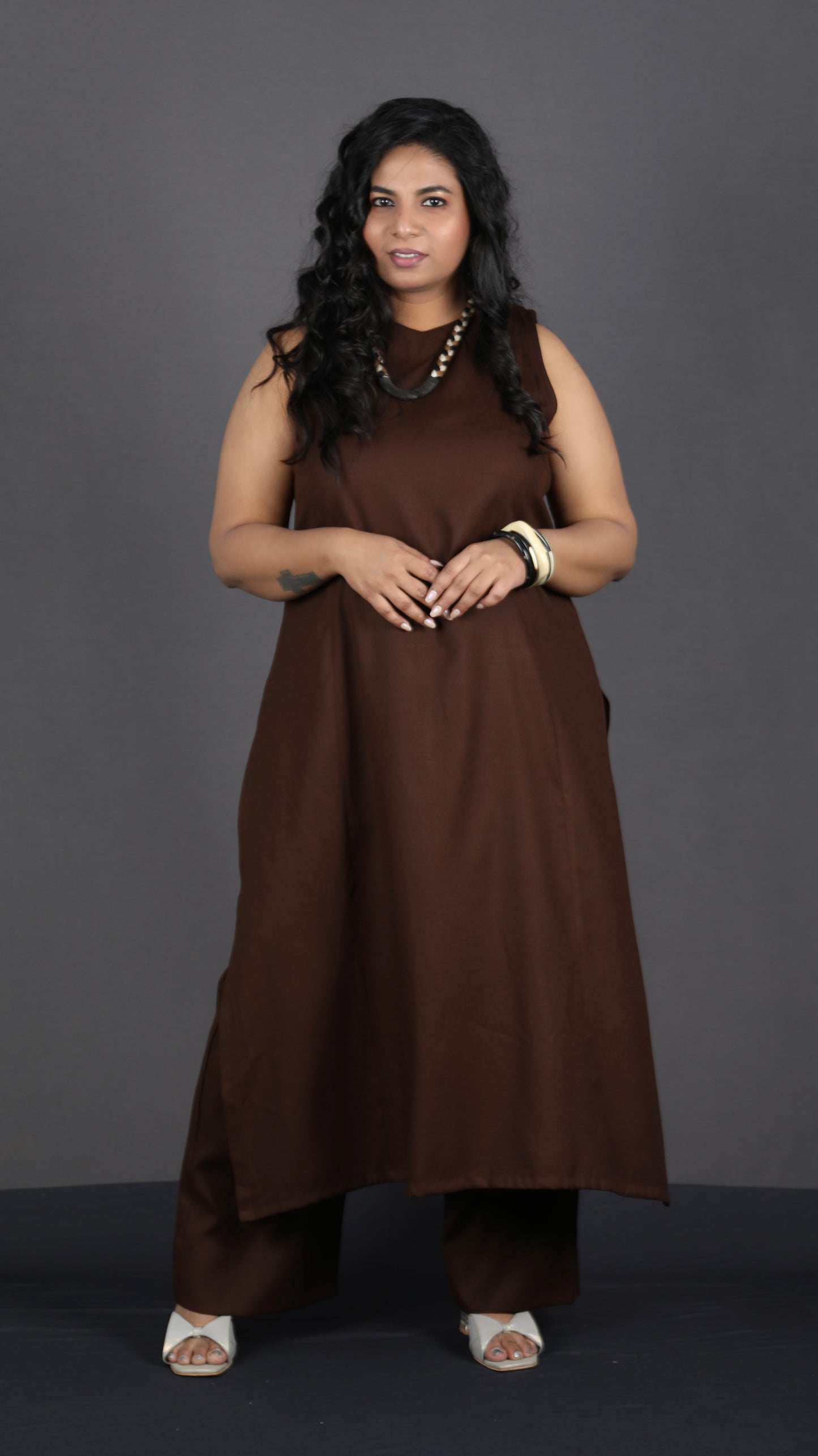 Eshana - 2 pc set - Soft cotton - Brown