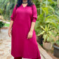 ADYA - CO ORD SET - MEJENTA SOFT COTTON  ( WITH MUL MUL DUPATTA )