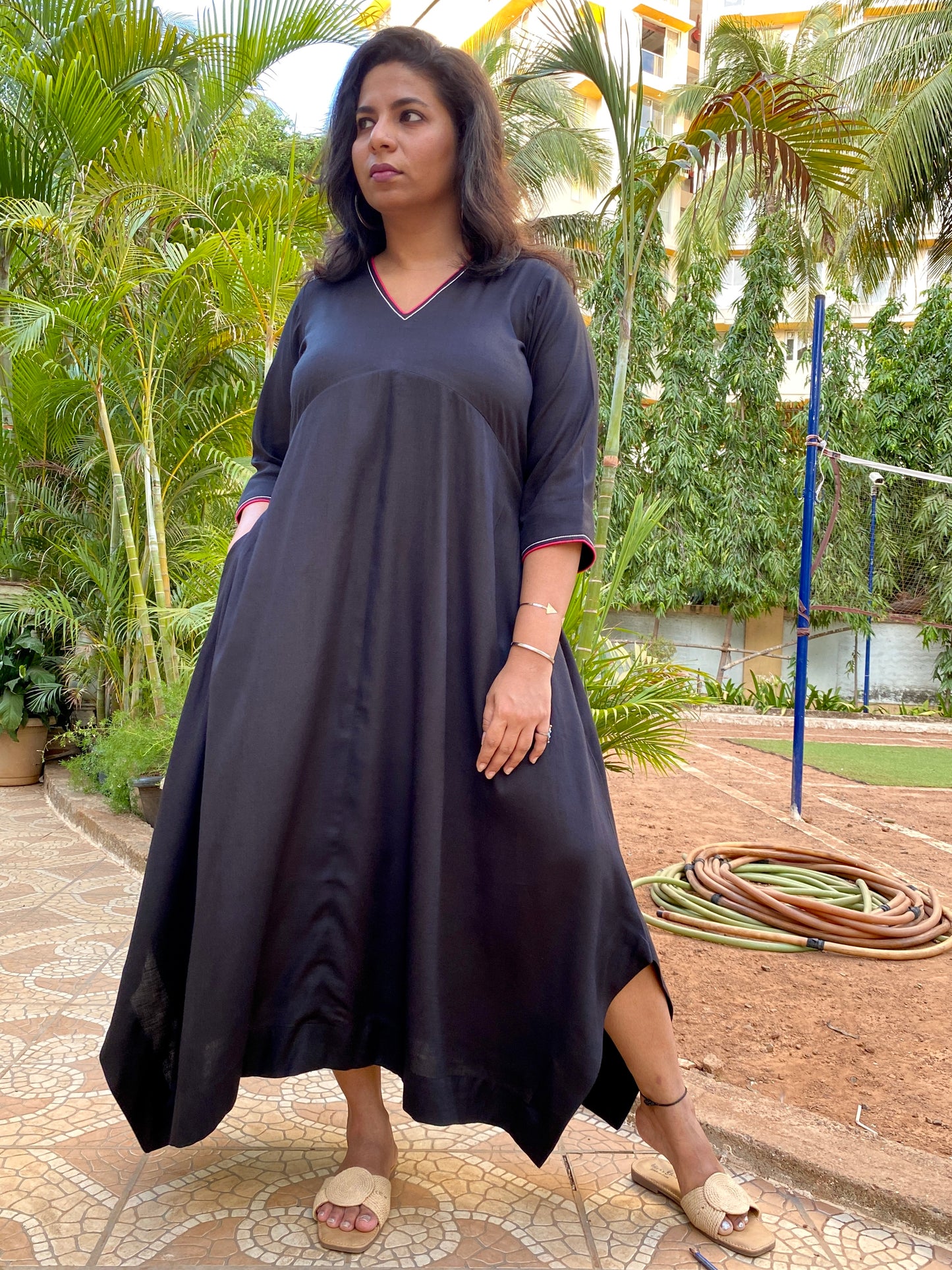 RimJhim - DRESS - BLACK - Soft Cotton