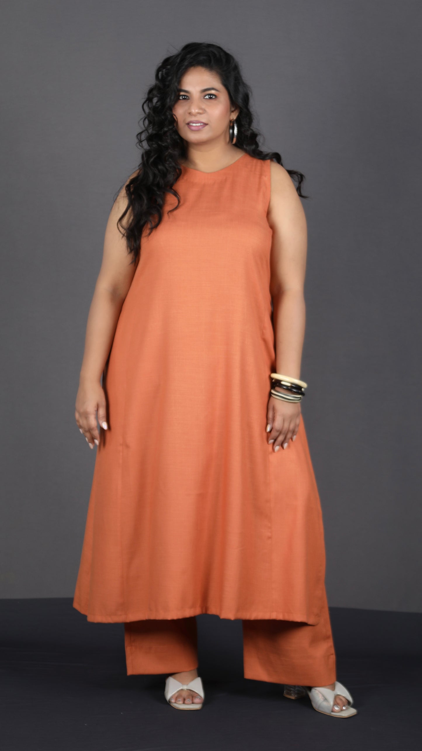 Eshana - 2 pc set - Soft cotton - Orange