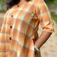 ANNA - Dress - Cotton Checks - ORANGE