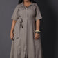 Bella - Shirt dress - Soft cotton - MUD GREY
