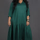 Lysha gathered dress - BOTTLE GREEN