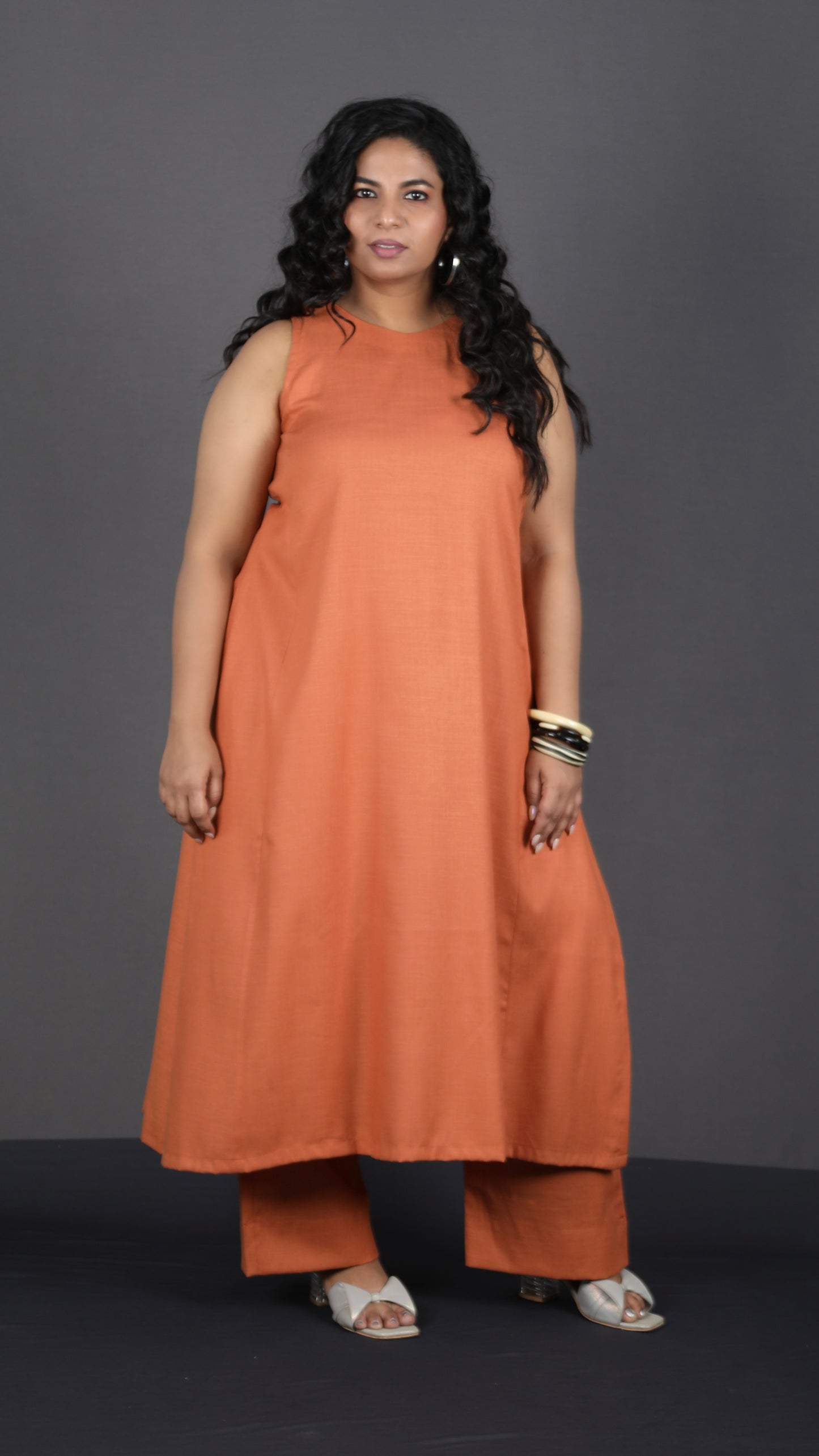 Eshana - 2 pc set - Soft cotton - Orange