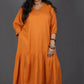 Lysha Gathered Dress - Orange
