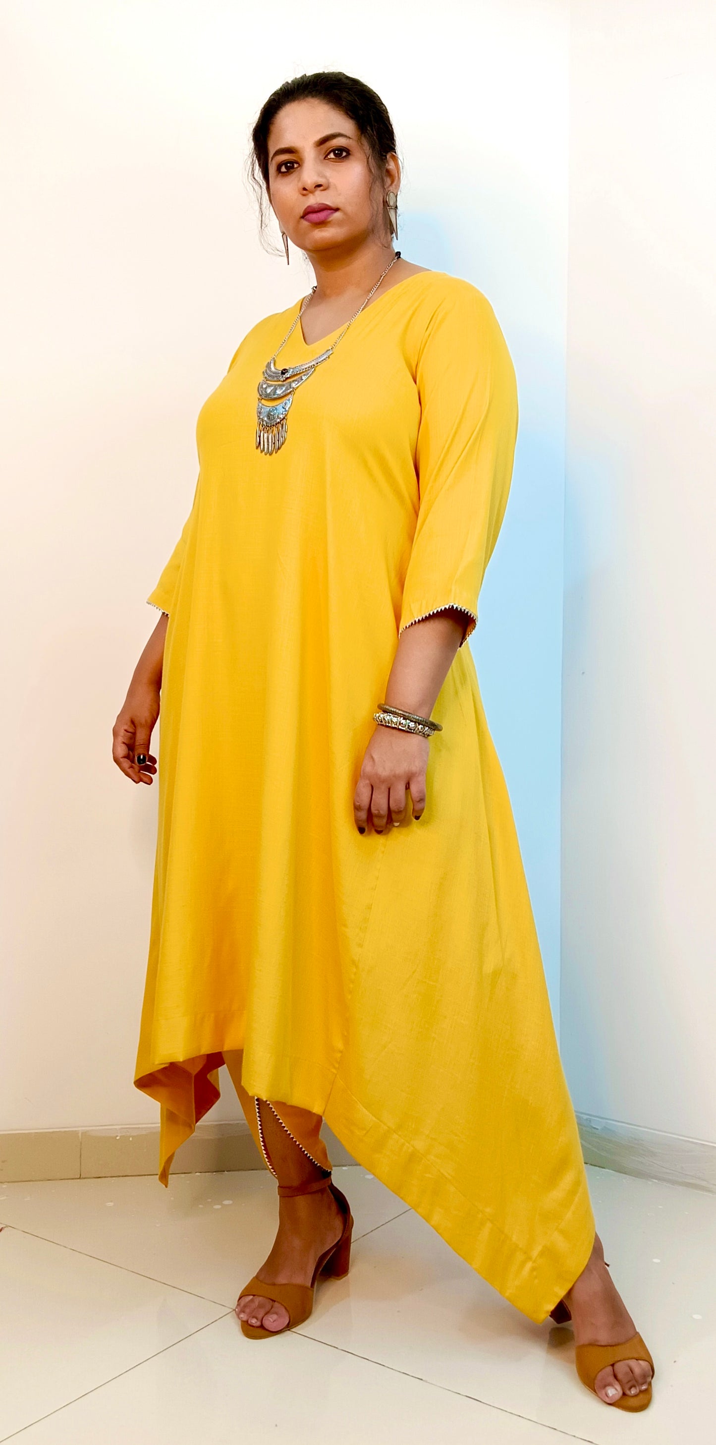 KULFI - YELLOW ( soft cotton ) Buy only kurta or full set