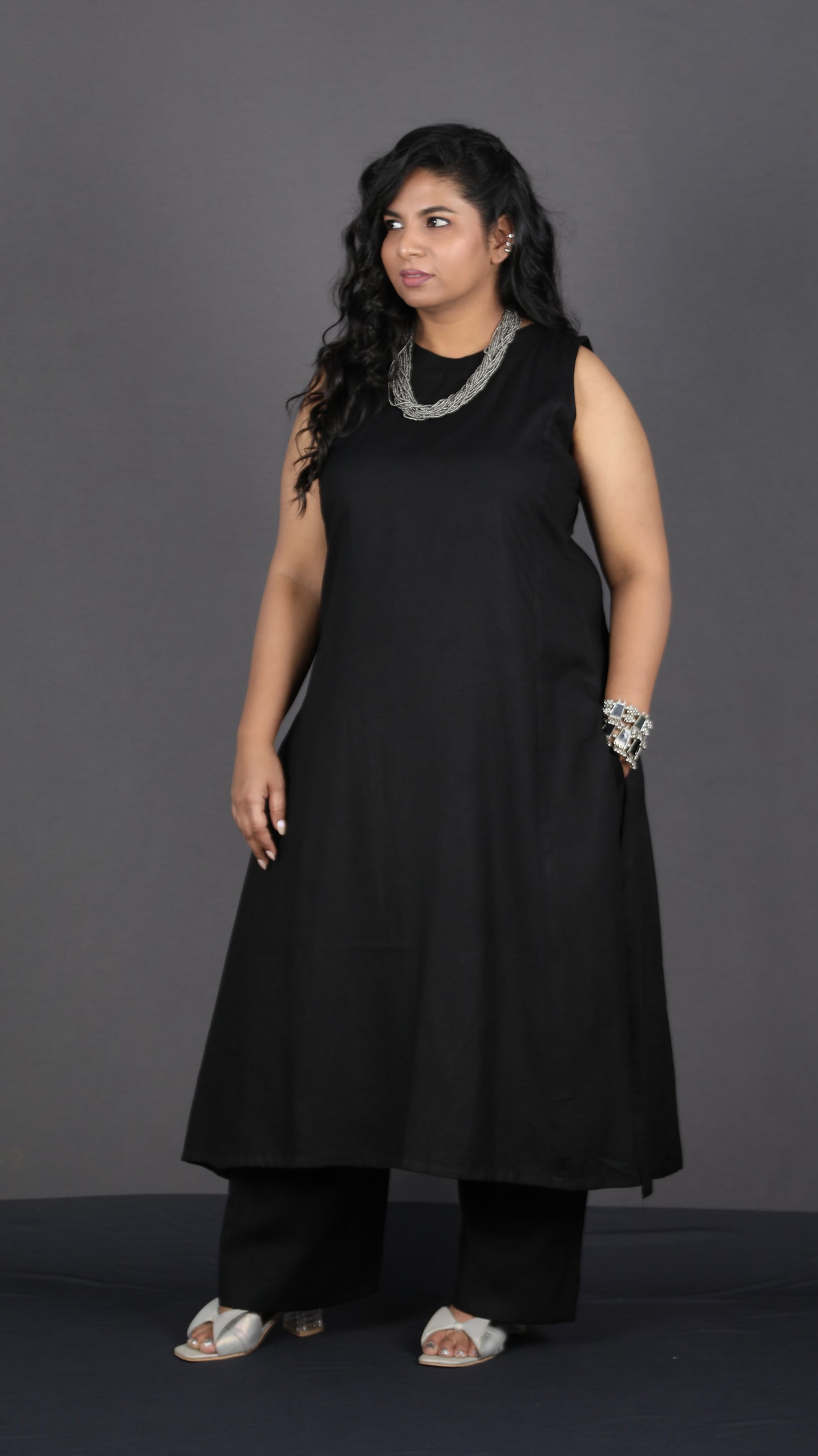 Eshana - 2 pc set - Soft cotton - Black