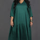 Lysha gathered dress - BOTTLE GREEN