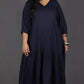 Lysha gathered dress - NAVY