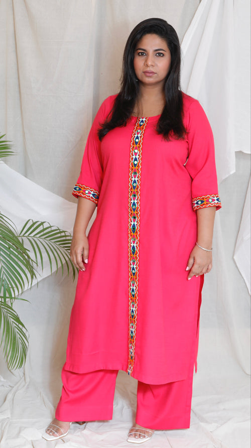KAJOL - Kurta - soft cotton - RANI PINK