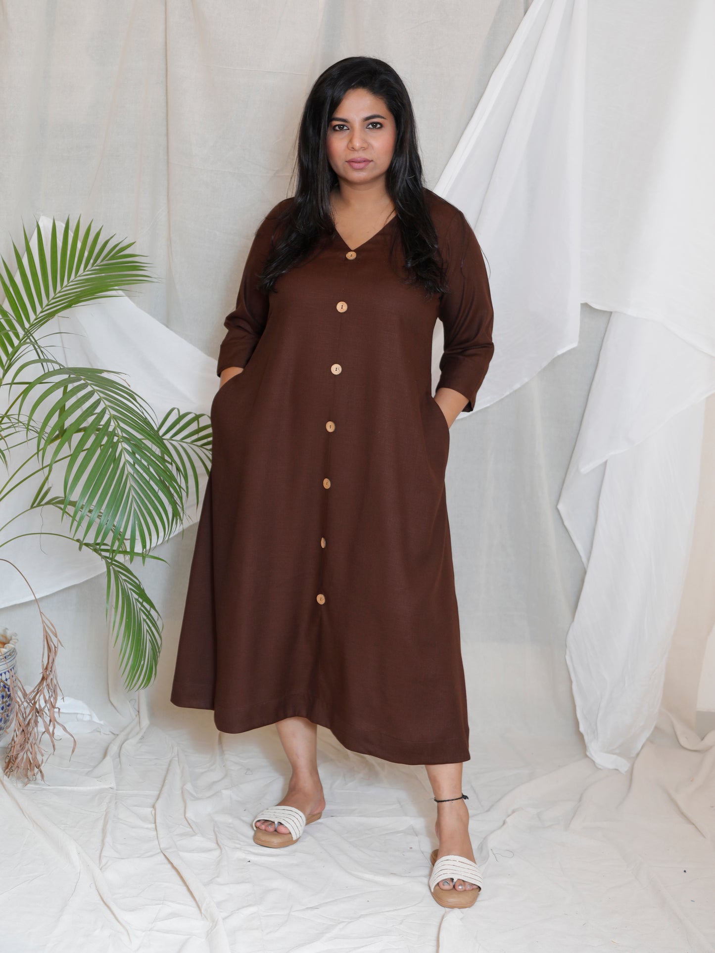 Meera - DRESS or SET - BROWN - Soft Cotton
