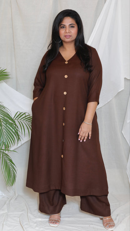 Meera - Co Ord set - BROWN - Soft Cotton