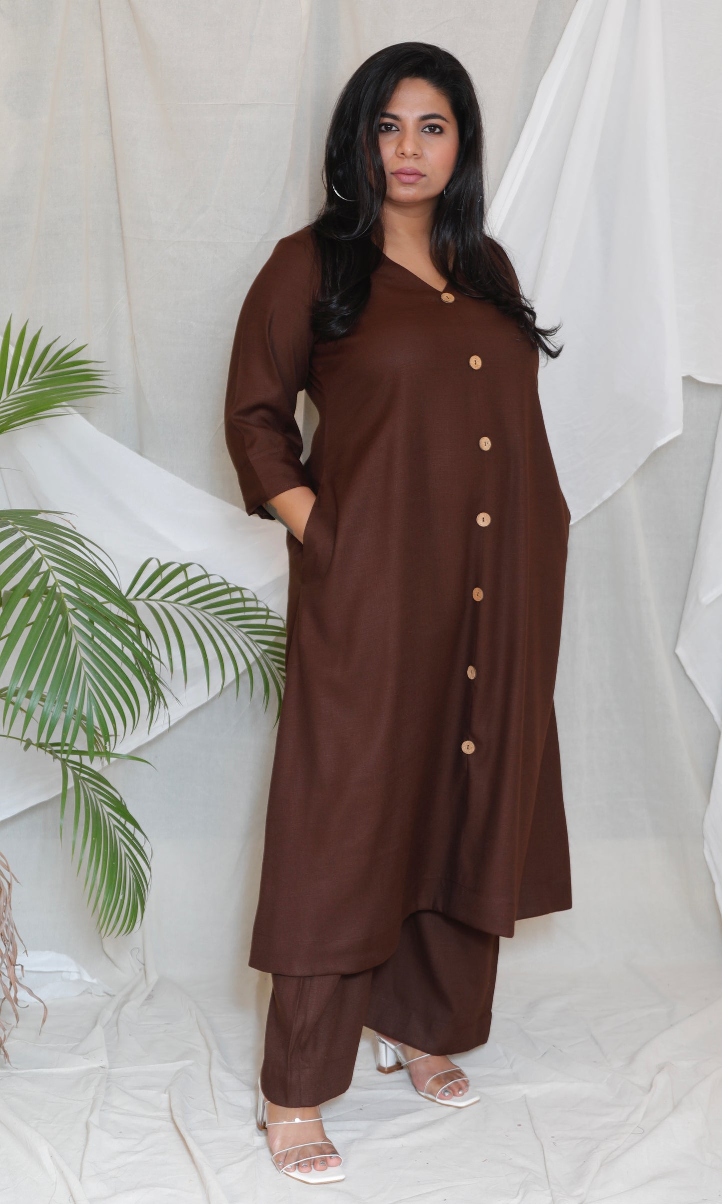 Meera - Co Ord set - BROWN - Soft Cotton