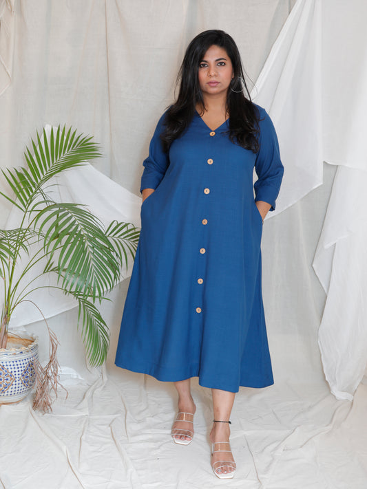 Meera - DRESS or SET - MID NIGHT BLUE - Soft Cotton