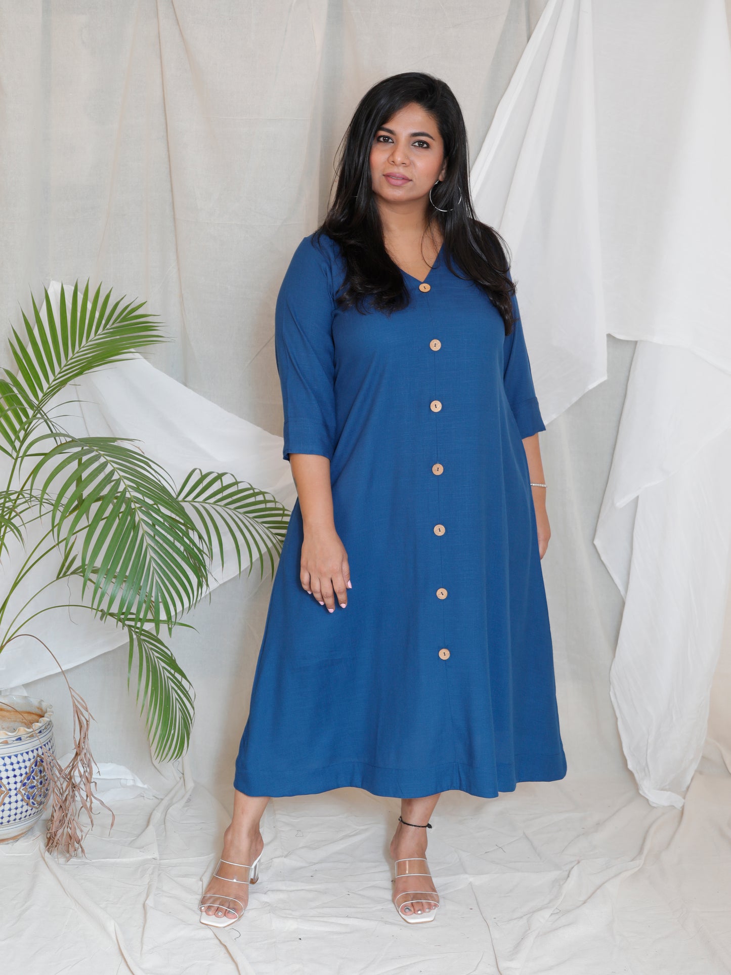 Meera - DRESS or SET - MID NIGHT BLUE - Soft Cotton