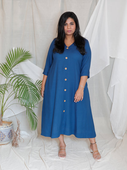 Meera - DRESS or SET - MID NIGHT BLUE - Soft Cotton