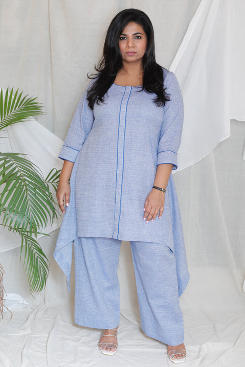 ZINTA - CO ORD SET - JAQUARD COTTON - BLUE