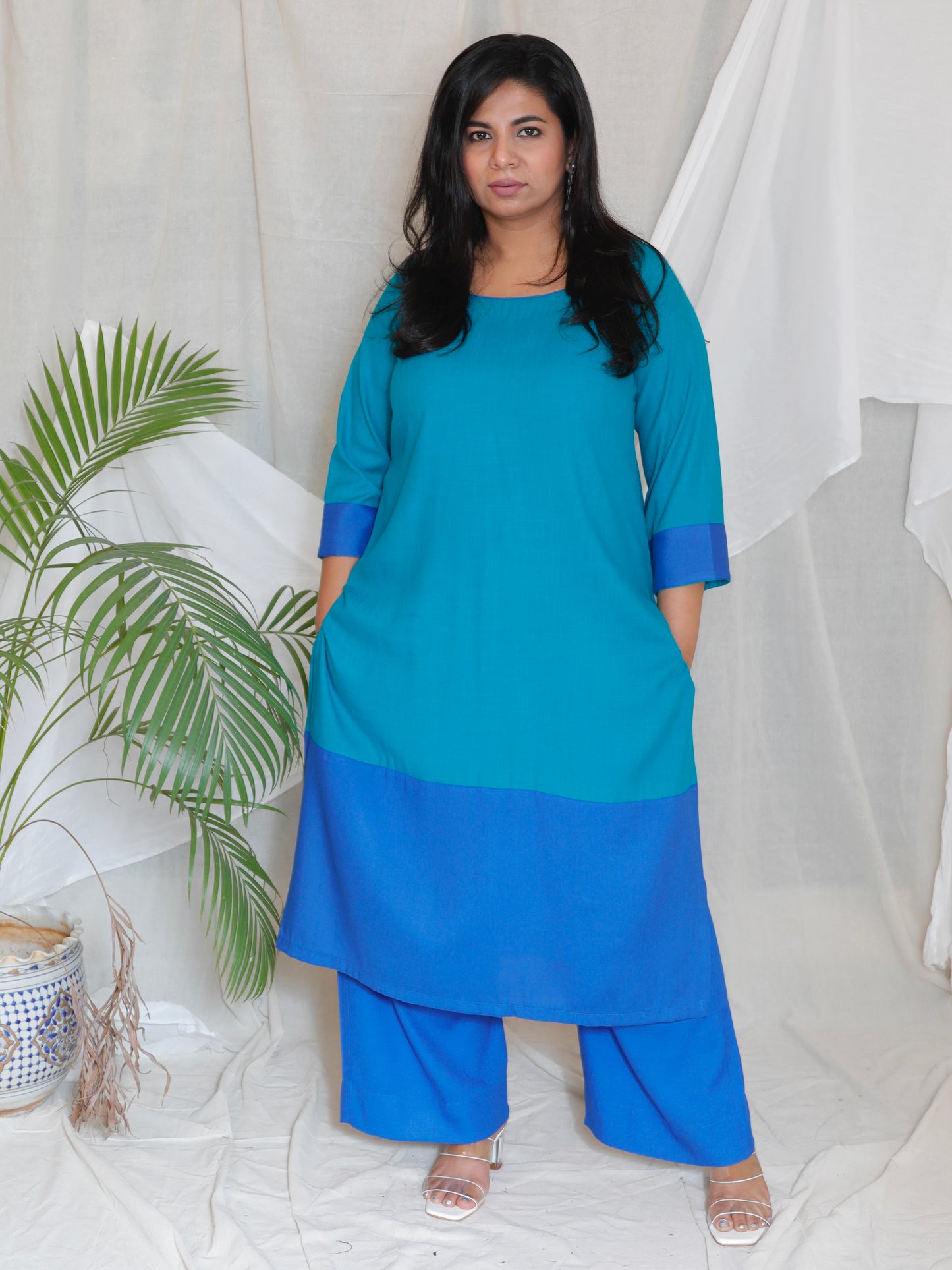 URMILA - Kurta - Green Blue -soft cotton