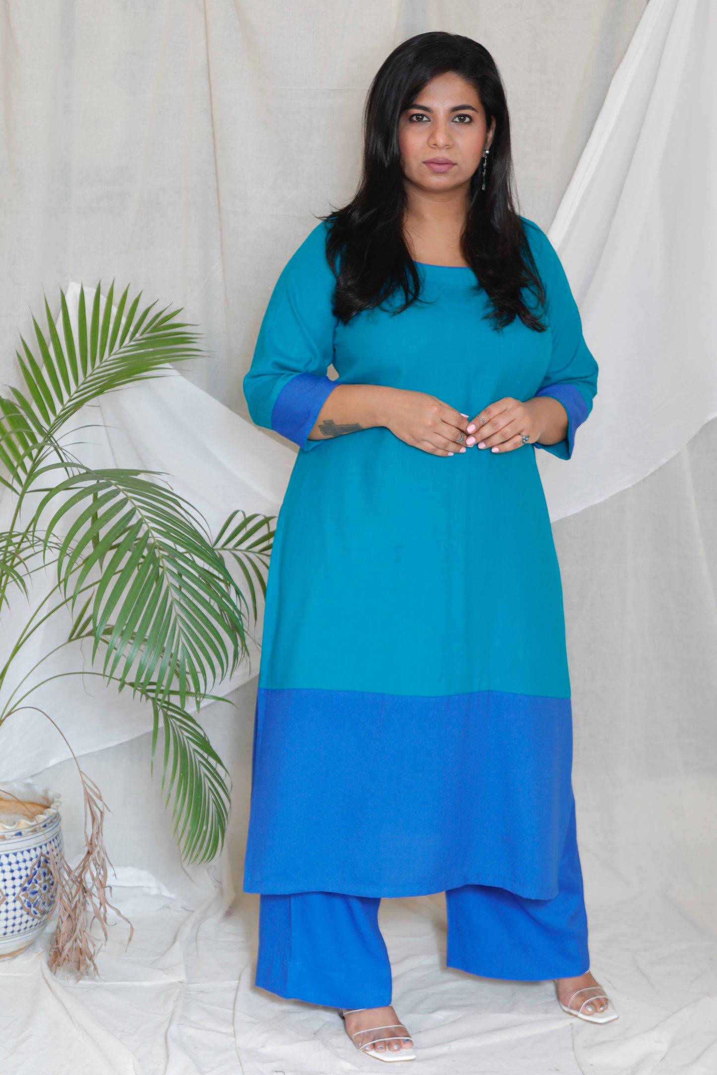 URMILA - Kurta - Green Blue -soft cotton