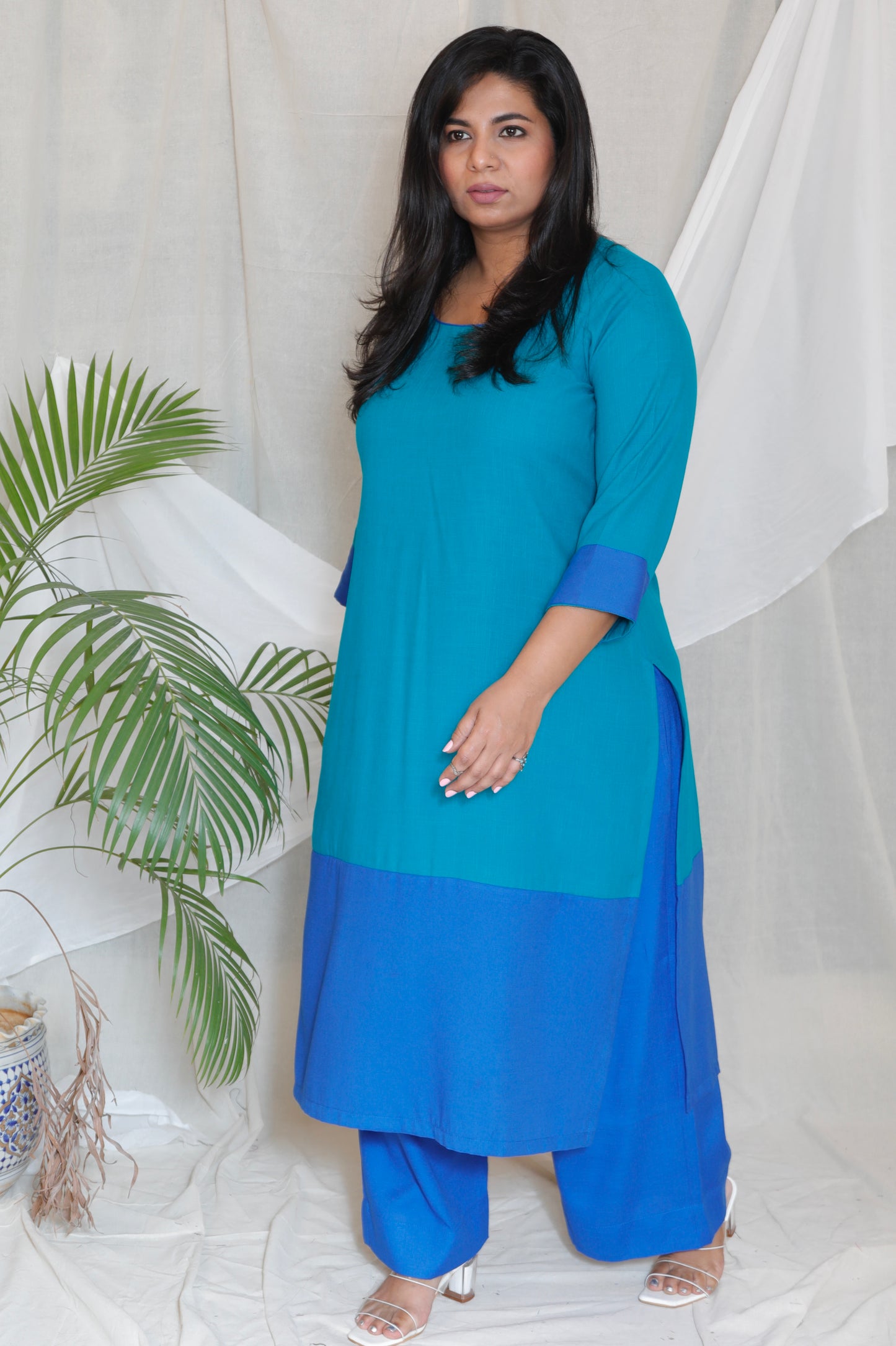 URMILA - Kurta - Green Blue -soft cotton